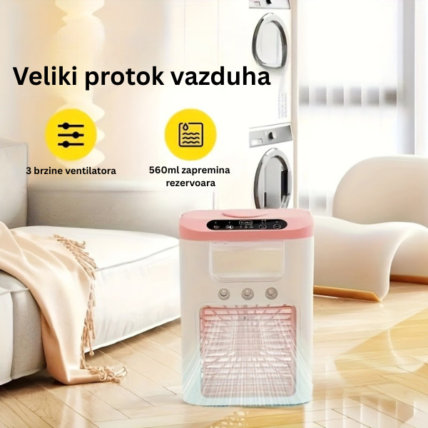 Bežična 4u1 mini klima sa punjivom baterijom