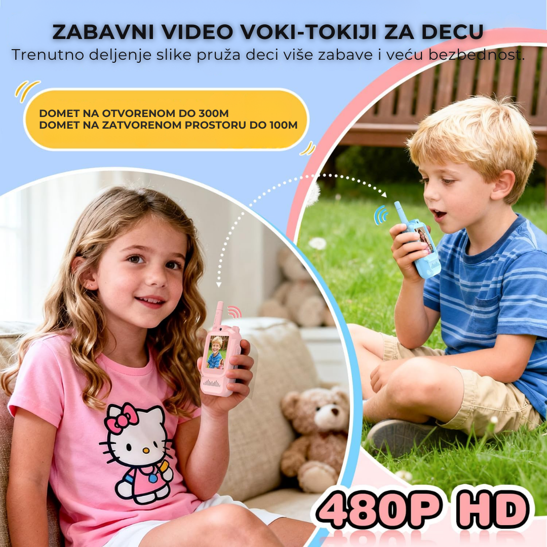 Video voki-toki za decu — set 2 uređaja, 2" HD ekran