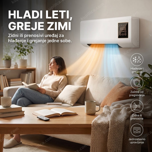 2u1 klima i grejalica — zidni uređaj u dnevnoj sobi, benefiti proizvoda