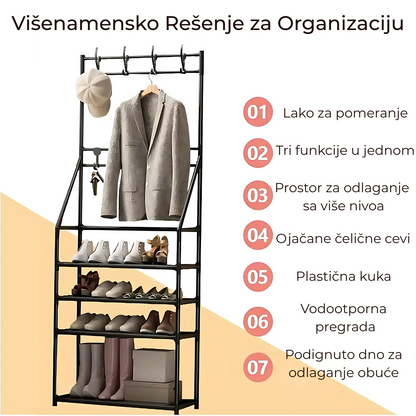 organizer u predsoblju sa odloženim stvarima
