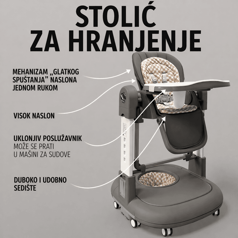 hranilica za bebe 3u1 sa ljuljaškom i hodalicom — detalj 4