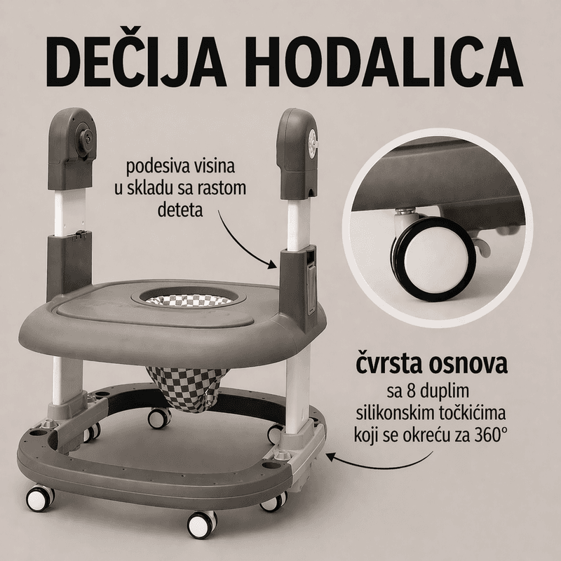 hranilica za bebe 3u1 sa ljuljaškom i hodalicom — detalj 5