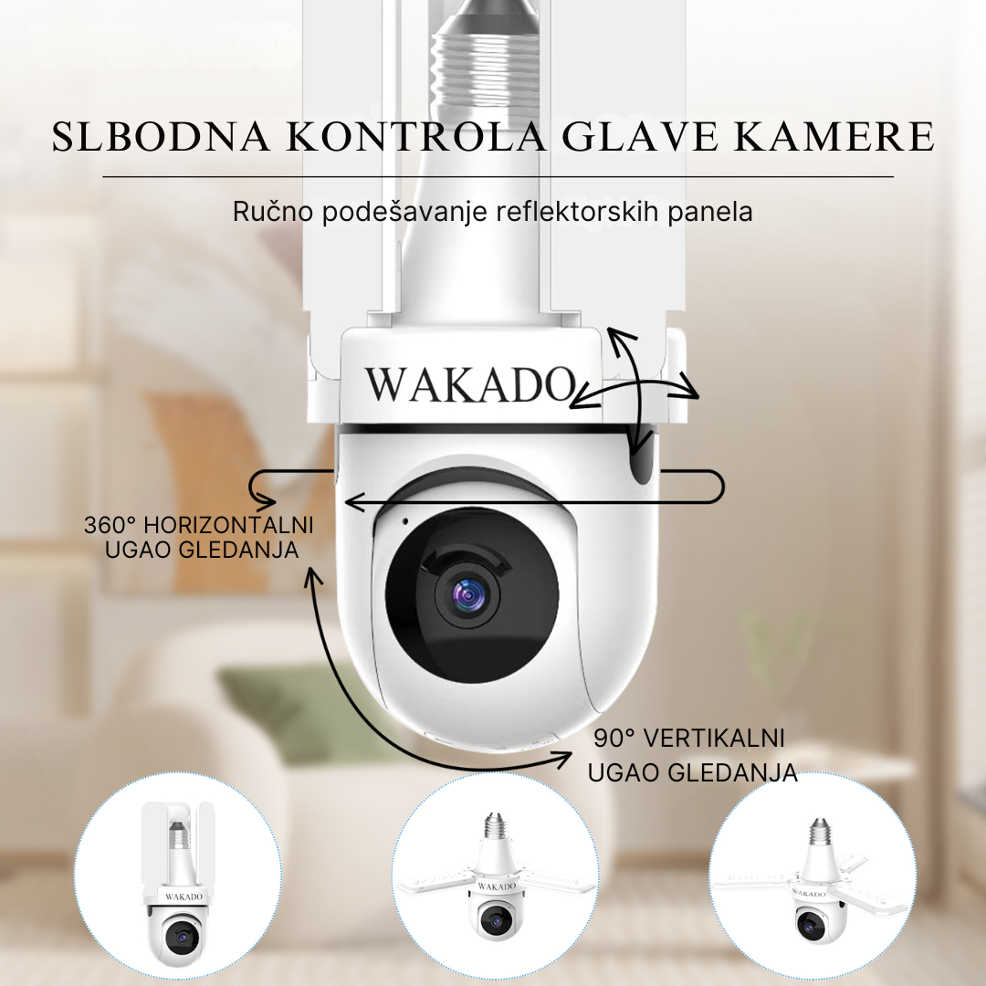 SmartCam sijalica 360° — WiFi kamera u E27 grlu, 4MP