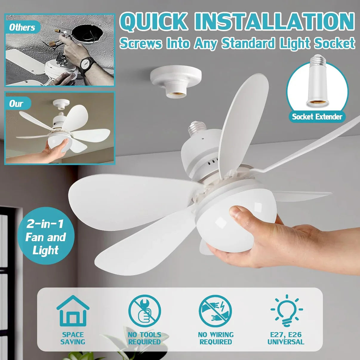 LED luster sa ventilatorom 40w