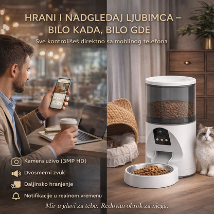 Automatska hranilica za ljubimce sa HD kamerom — 6 L