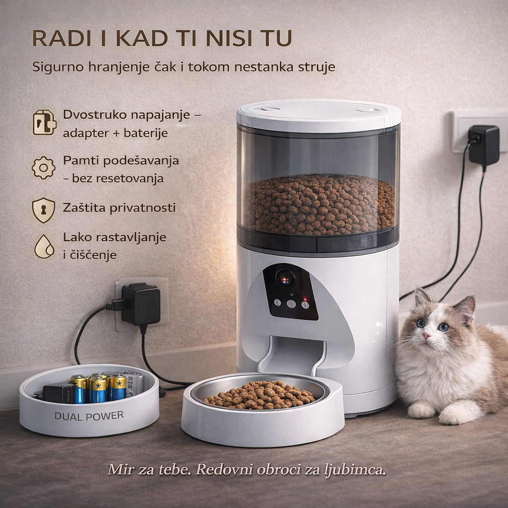 Automatska hranilica za ljubimce sa HD kamerom — 6 L