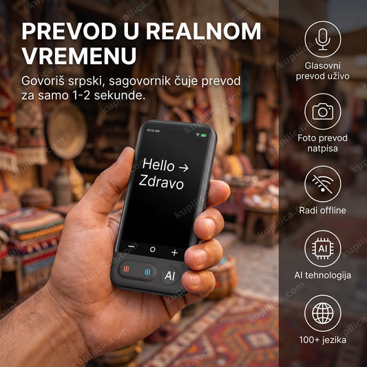 ai prevodilac stranih jezika sa prevodom na ekranu na pijaci — benefiti proizvoda