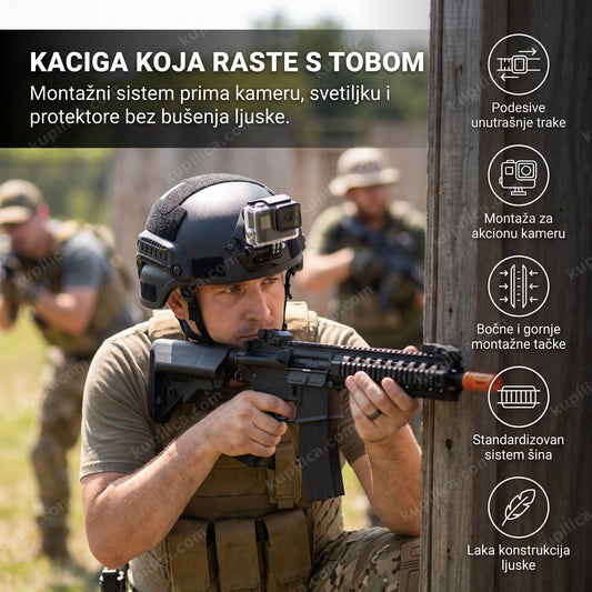 airsoft kaciga na poligonu tokom igre, benefiti proizvoda