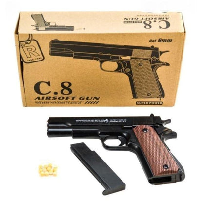 airsoft pištolj C8 Kolt 1911 metalna replika sa okvirom i kuglicama 6mm
