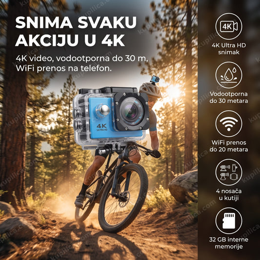 akciona sportska kamera 4k na biciklističkoj kacigi tokom vožnje, benefiti proizvoda