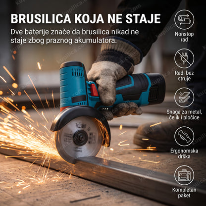 aku brusilica sa dve punjive baterije u upotrebi sa varnicama, benefiti proizvoda