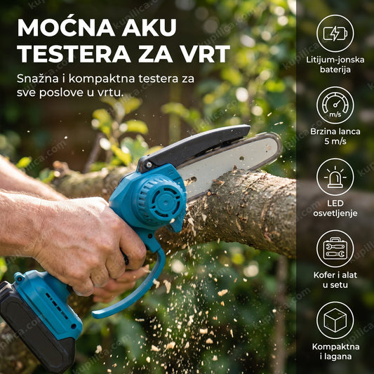 aku ručna testera seče granu u vrtu, benefiti proizvoda