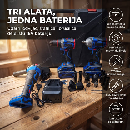 aku set 3u1 titanpower kofer sa tri alata na radnom stolu, benefiti proizvoda