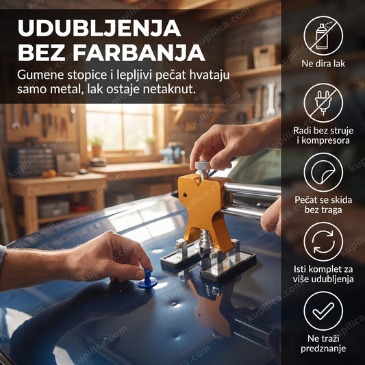 alat za ispravljanje limarije vakumom na haubi automobila sa udubljenjima od grada, benefiti proizvoda