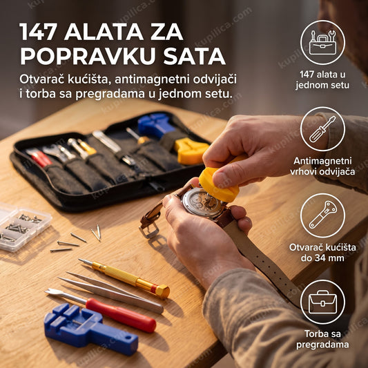 alat za popravku satova profi set od 147 delova otvara kućište sata, benefiti proizvoda