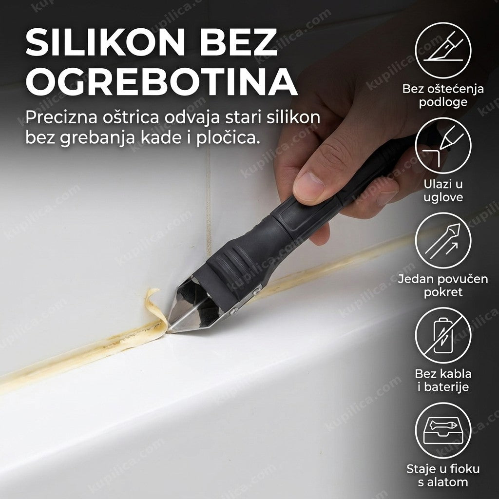 crni alat za skidanje silikona bez brenda skida fugu u kupatilu, benefiti proizvoda