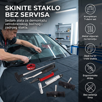 profesionalni alat za skidanje vetrobranskog stakla na servisu automobila, benefiti proizvoda