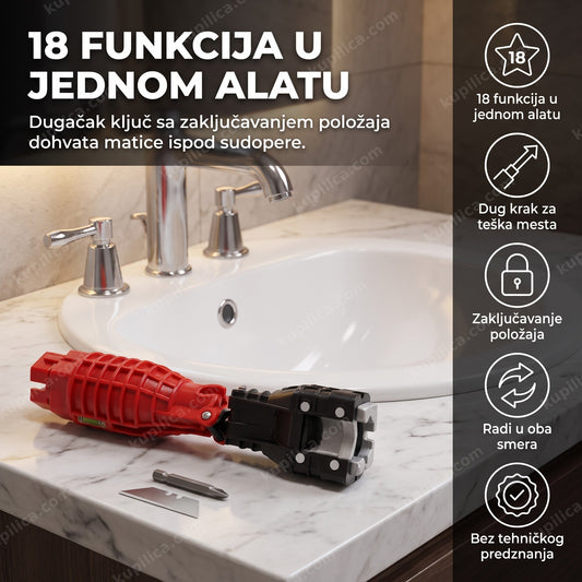 alat za slavine sa dugačkom drškom i steznom glavom u kupatilu
