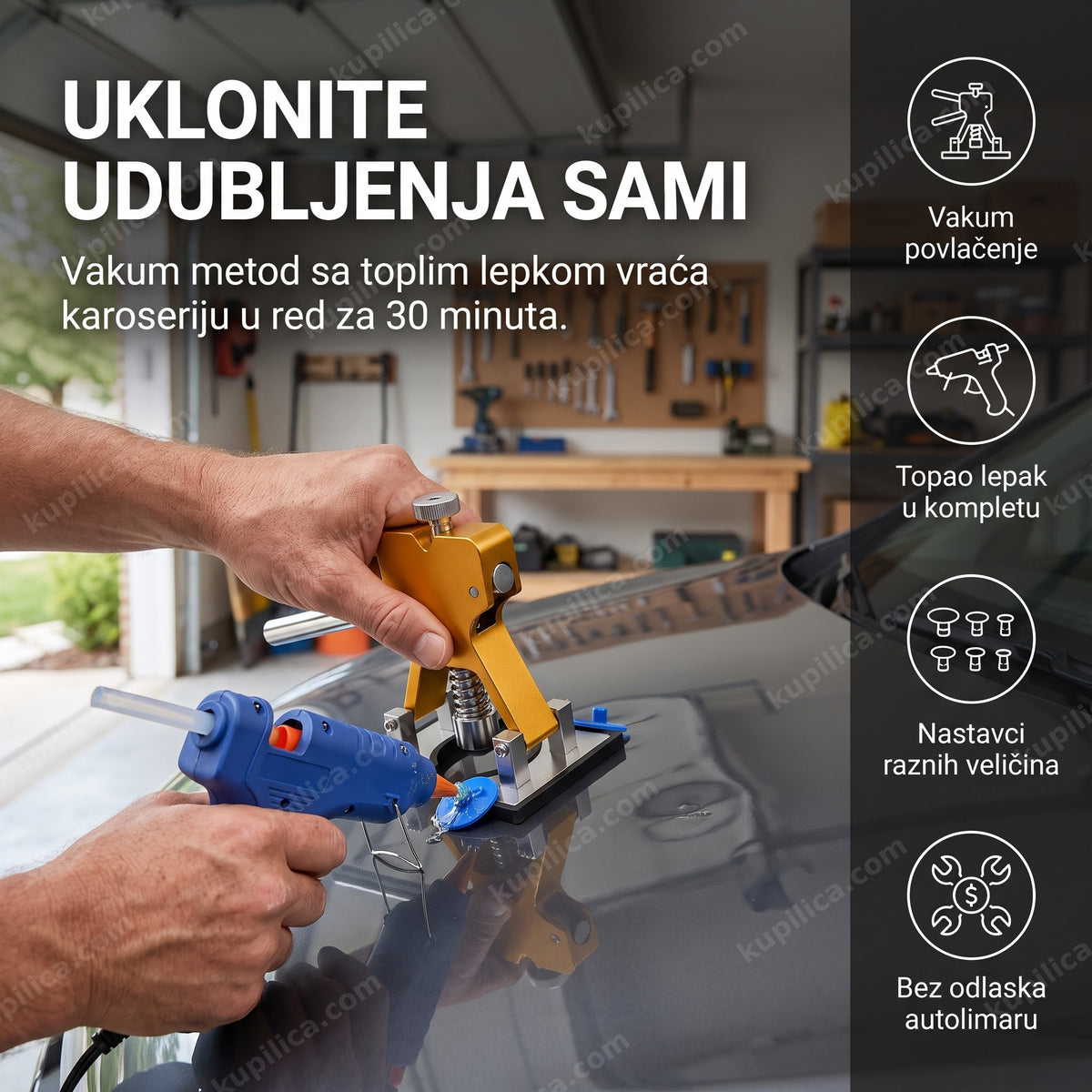 alat za uklanjanje udubljenja na karoseriji automobila u garaži, benefiti proizvoda