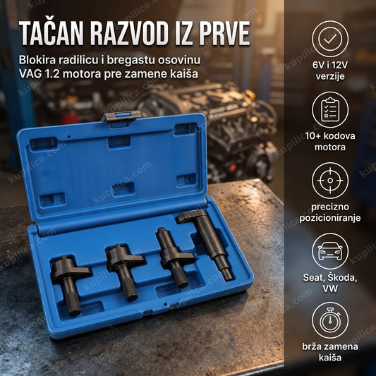 alat za zupčenje VAG 1.2 6V/12V — set alata u koferu za blokadu razvoda motora