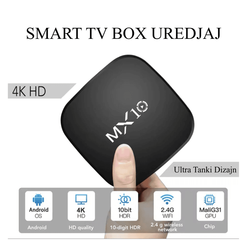 MX10 tv box specifikacije: android, 4K HD, 10-bitni HDR, 2.4G wifi i MaliG31 čip