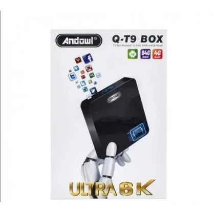 android tv box Q-T9 — uređaj sa daljinskim upravljačem