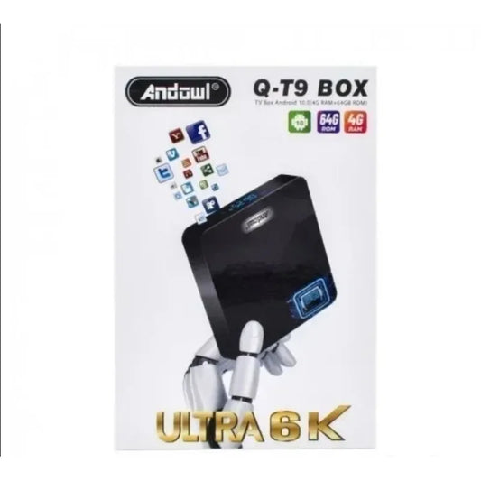 android tv box Q-T9 — uređaj sa daljinskim upravljačem