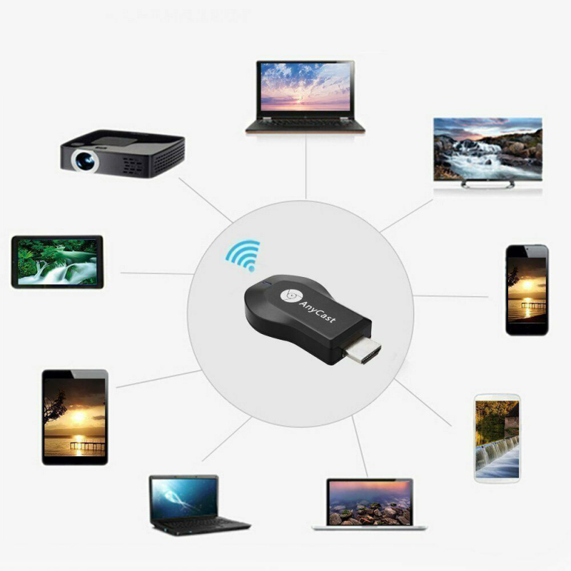 ekran telefona preslikan na televizor preko AnyCast M9 Plus adaptera