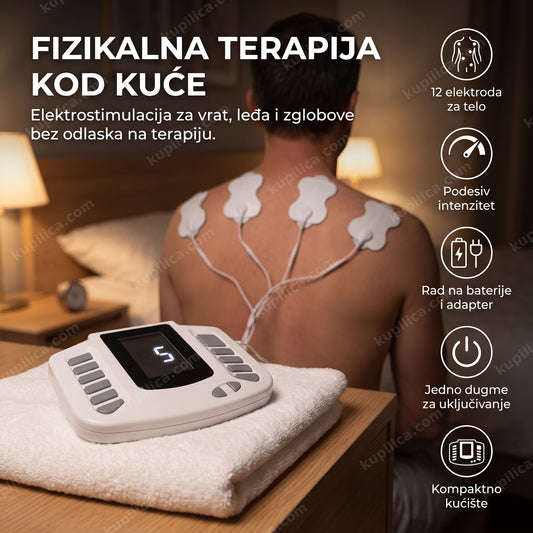 elektrode aparata za fizikalnu terapiju na leđima odrasle osobe, benefiti proizvoda