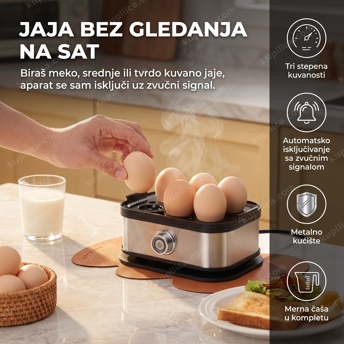 aparat za kuvanje jaja na kuhinjskom šanku sa jajima, benefiti proizvoda