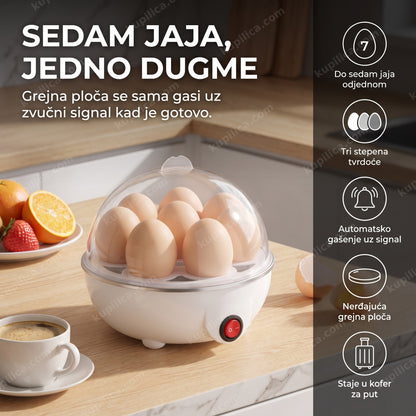 aparat za kuvanje jaja sa sedam jaja u providnom poklopcu