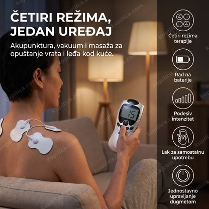 elektrode aparata za masažu i akupunkturu na ramenu odrasle osobe, benefiti proizvoda