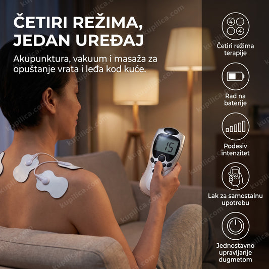 elektrode aparata za masažu i akupunkturu na ramenu odrasle osobe, benefiti proizvoda