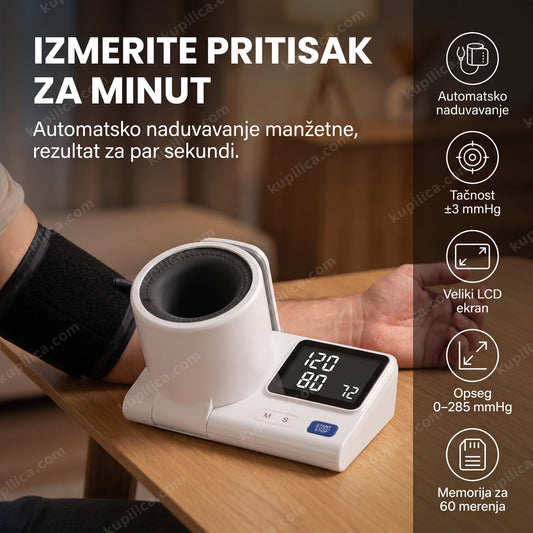 beli aparat za merenje pritiska na nadlaktici odrasle osobe sa manžetnom, benefiti proizvoda