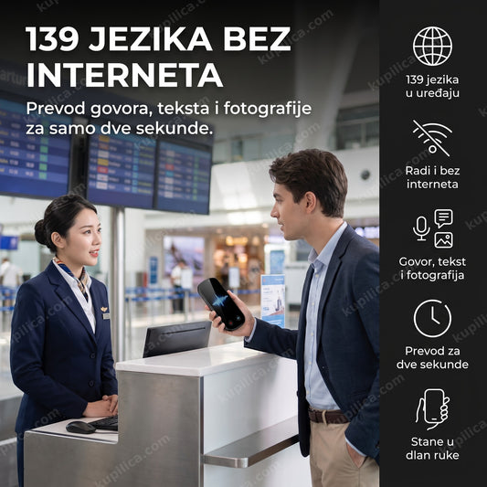 aparat za prevođenje jezika u ruci na aerodromskom šalteru, benefiti proizvoda
