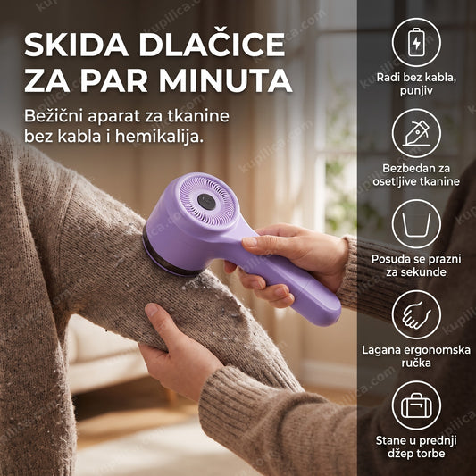 Ljubičasti aparat za uklanjanje dlačica sa tkanine skida čupice sa džempera, benefiti proizvoda