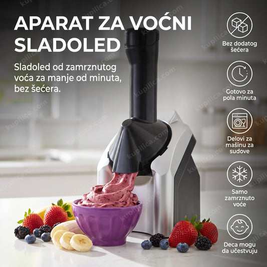 Aparat za voćni sladoled sa smrznutim bobicama na letnjoj kuhinji