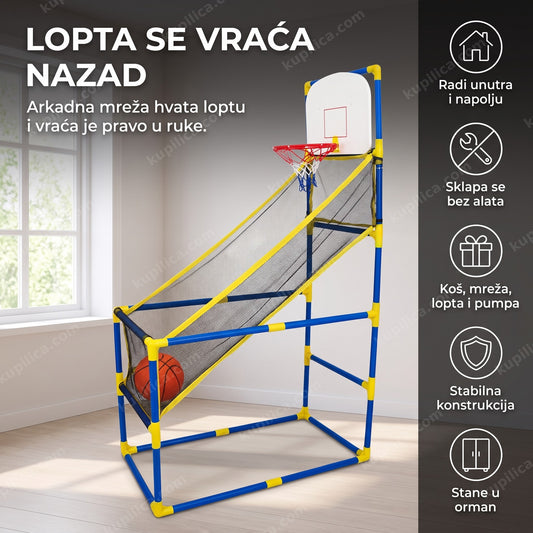 arkadni košarkaški set za decu sa povratnom mrežom i loptom