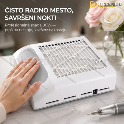 aspirator za nokte beli 80W u belom ABS kućištu