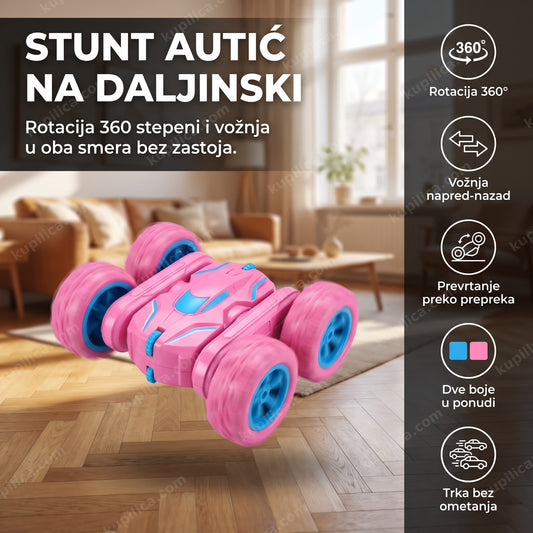 Stunt autić na daljinski upravljanje u vožnji na parketu dnevne sobe, benefiti proizvoda