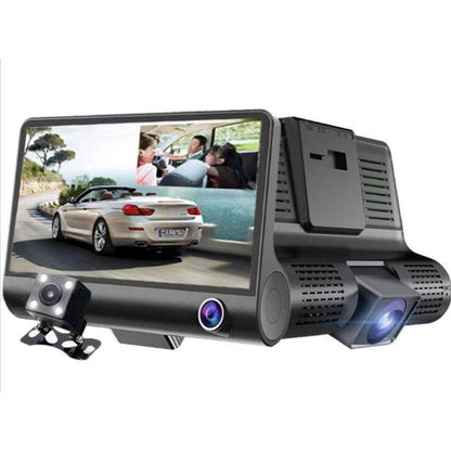 auto kamera 3 u 1 full hd sa ekranom, prednjim objektivom i kamerom za rikverc