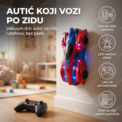 crveno-plavi autić koji vozi po zidu u dečijoj sobi, benefiti proizvoda