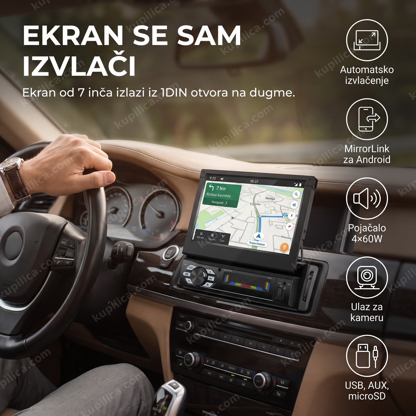 auto multimedija 1din car mp5 — ekran na izvlačenje u automobilu sa navigacijom, benefiti proizvoda