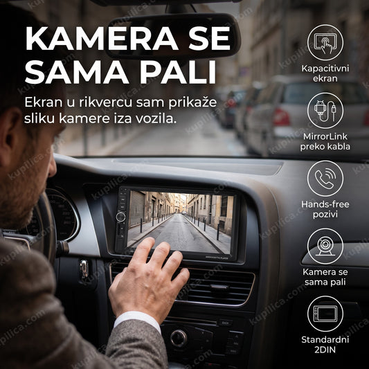 auto multimedija 7031tm 2din — vozač parkira uz pomoć kamere na ekranu, benefiti proizvoda
