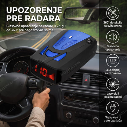 auto radar detektor — uređaj na vetrobranu sa LED displejom, benefiti proizvoda