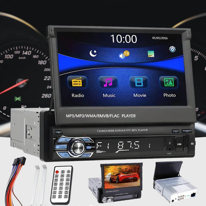 auto radio 1 DIN sa ekranom na dodir — detalj 1