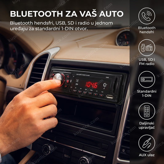 auto radio bluetooth usb sd 1-din — radio ugrađen u kontrolnu tablu automobila, benefiti proizvoda