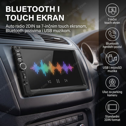 Crni auto radio 2DIN sa touch ekranom u tabli automobila – benefiti proizvoda
