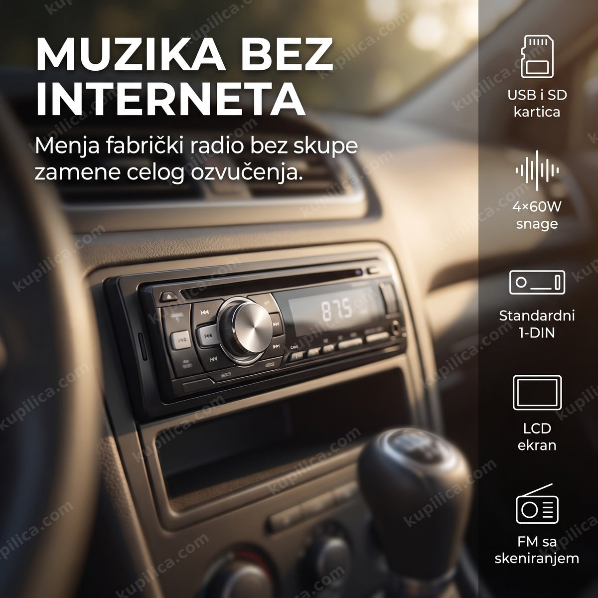 auto radio mp3 plejer automusic ugrađen u tablu automobila, benefiti proizvoda