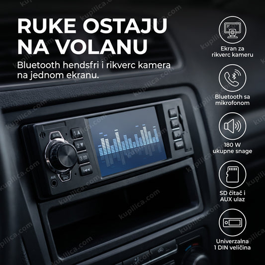 auto radio sa mp5 plejerom ugrađen u tablu automobila